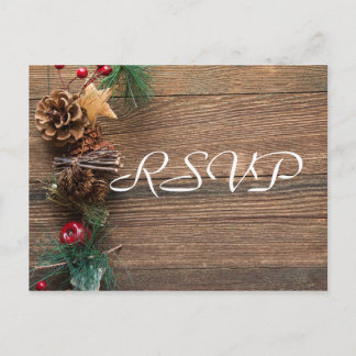 Rustieke Land Kerstmis RSVP Uitnodiging Briefkaart