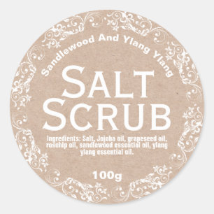 Rustieke land Kraft zout scrub labels