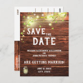 Rustieke Land Mason String Lights Opslaan van de d Briefkaart (Voorkant / Achterkant)