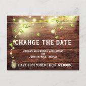 Rustieke Land Mason String Lights Verander de datu Briefkaart (Voorkant)