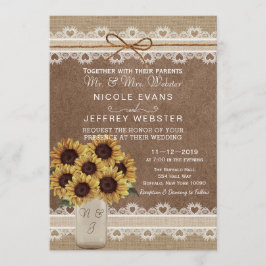 Rustieke Land Schuur Bruiloft Zonnebloem Mason Kaa Kaart