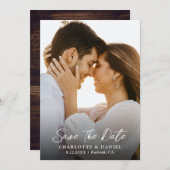 Rustieke Land Trouwfoto Sla de datum Kaart (Voorkant / Achterkant)