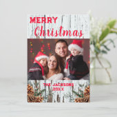 Rustieke Land Westerne Foto Kerst Kaart (Staand voorkant)