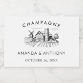 Rustieke land Westerne schuur bruiloft Champagne Sparkling Wijnetiket (Enkel label)