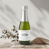 Rustieke land Westerne schuur bruiloft Champagne Sparkling Wijnetiket