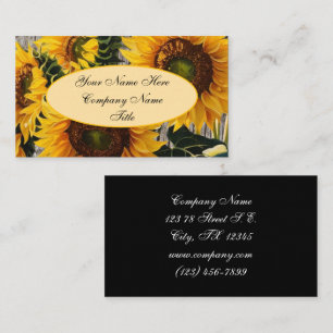 Rustieke Land Zonnebloemen op Barnboard Print" Visitekaartje
