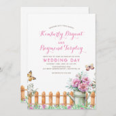 Rustieke Landboerderij Bloementuin Bruiloft Kaart (Voorkant / Achterkant)