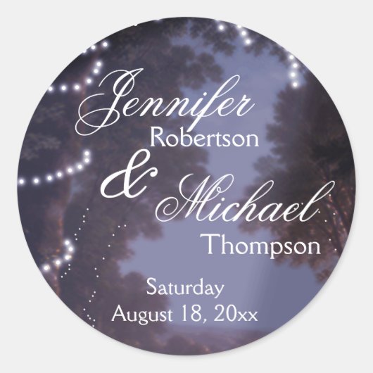 Rustieke landboomlichten ronde sticker (Voorkant)