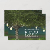 Rustieke Landelijke Boom- en Slingerlichten RSVP K Kaart (Voorkant / Achterkant)