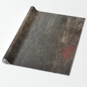 Rustieke landelijke bruine houtnerf cadeaupapier