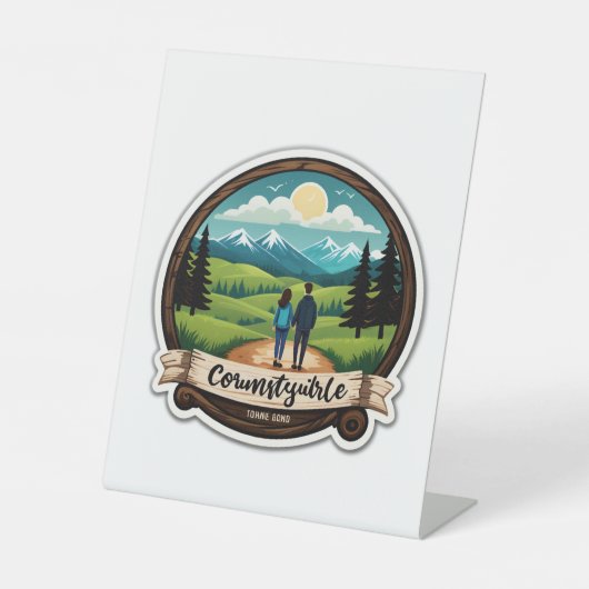 Rustieke Landelijke Charm Huwelijksuitnodiging | H Reclamebord Met Voetstuk (Voorkant)