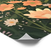 Rustieke landelijke hut met wilde bloemen poster (Hoek)
