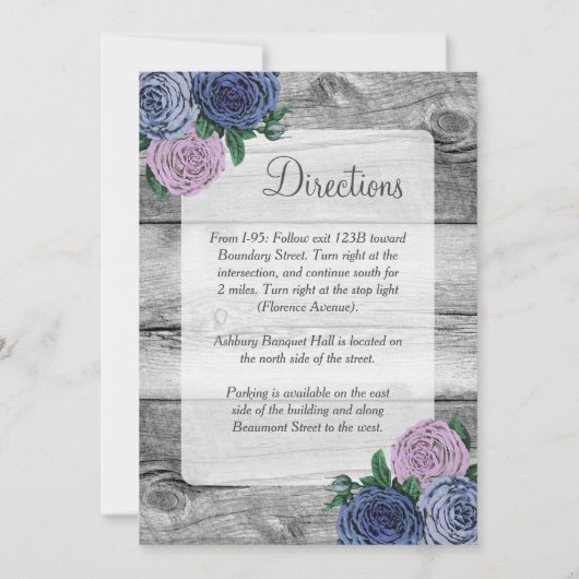 Rustieke landelijke Rozen bruids doucheuitnodiging Kaart (Achterkant)