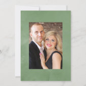 Rustieke landelijke schuur groen trouwfoto save the date (Achterkant)