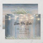 Rustieke landelijke schuur houten horizontale Save Save The Date (Voorkant / Achterkant)