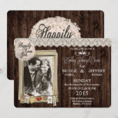 Rustieke landfoto bruiloft repetitie diner kaart (Voorkant / Achterkant)