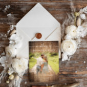 Rustieke landfoto bruiloft uitnodiging