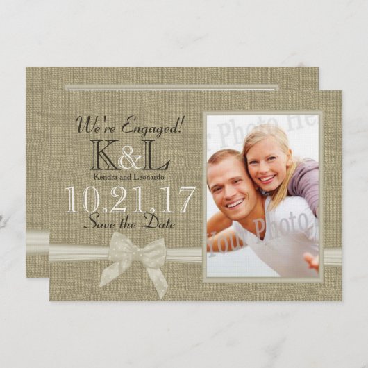 Rustieke landfoto's Sla de datum op Save The Date (Voorkant / Achterkant)