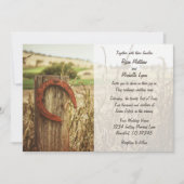 Rustieke landomheining en Hoefijzer bruiloft uitno Kaart (Voorkant)