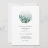 Rustieke Landschap Waterverf Evergreen Tree Bruilo Kaart (Voorkant)