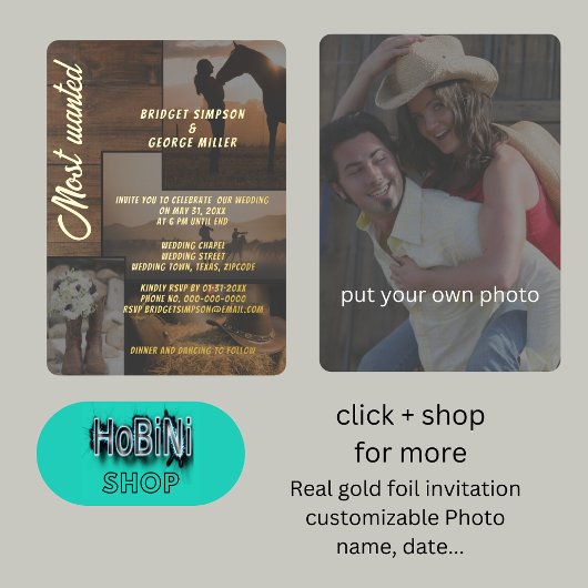 rustieke landschapslandschap collage bruiloft folie uitnodiging