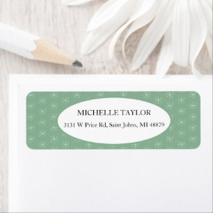 Rustieke landsneeuw op groen etiket