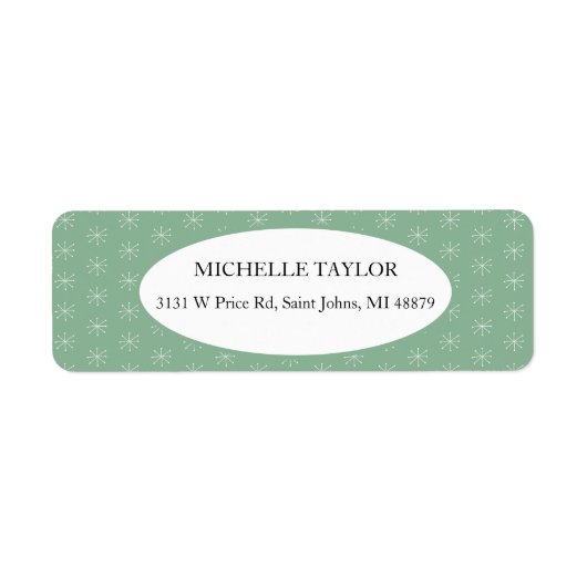 Rustieke landsneeuw op groen etiket (Voorkant)