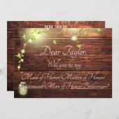 Rustieke landverlichting Maid Matron Man bruidsmei Kaart (Voorkant / Achterkant)