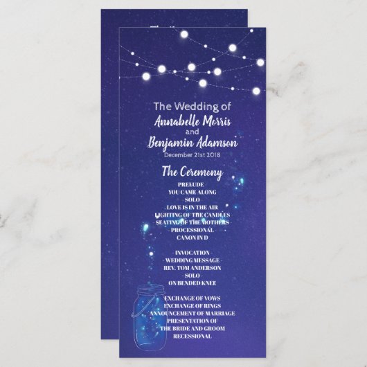 Rustieke landverlichting metselaar potten bruiloft programma (Voorkant / Achterkant)