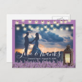 Rustieke Lantaarn Lavendel Bloemen Foto Dank u Briefkaart (Voorkant / Achterkant)