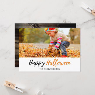 Rustieke Lantaarn Pompoen Familie Halloween Fotoka Kaart