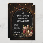 Rustieke Lantaarn Rozen & Lichten Vrijgezellenfees Kaart (Voorkant / Achterkant)