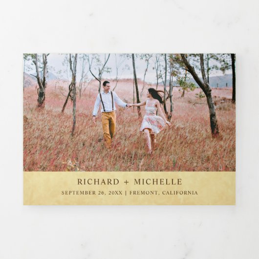 rustieke lantaarns allemaal in één bruiloft drieluik uitnodiging (Cover)