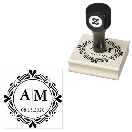 Rustieke Laurel Country krans | Bruiloft Rubberstempel (Gestempeld)