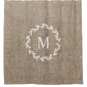 Rustieke Laurel Krans Boerderij Stijl Burlap Douch Douchegordijn (Voorkant)