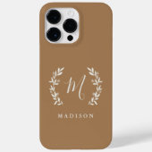Rustieke laurier script monogram naam Case-Mate iPhone case (Achterkant)