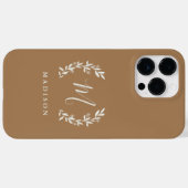 Rustieke laurier script monogram naam Case-Mate iPhone case (Achterkant (horizontaal))