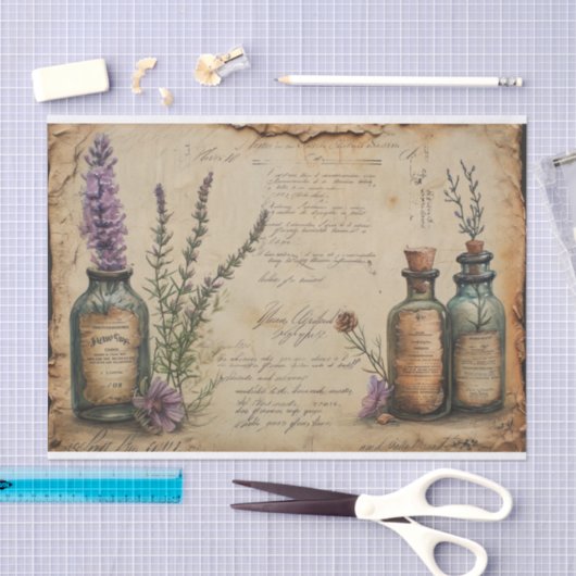  rustieke lavendel apotheek decoupage tissuepapier (Craft)