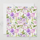 Rustieke Lavendel Bloemen Bruids Douche Uitnodigin Kaart (Achterkant)