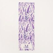 Rustieke Lavendel Bloemen Patroon Chique Naam Mono Yogamat (Voorkant)