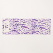 Rustieke Lavendel Bloemen Patroon Chique Naam Mono Yogamat (Voorkant (horizontaal))