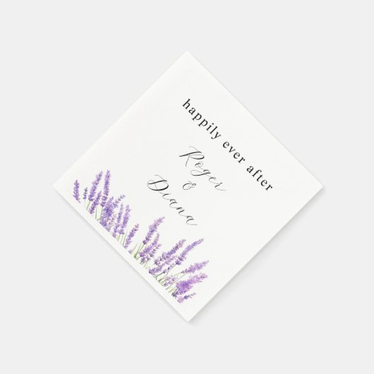 Rustieke Lavendel bloemenbruiloft Servet (Hoek)