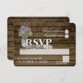 Rustieke Lavendel en Baby's Breath RSVP Bruiloft (Voorkant / Achterkant)