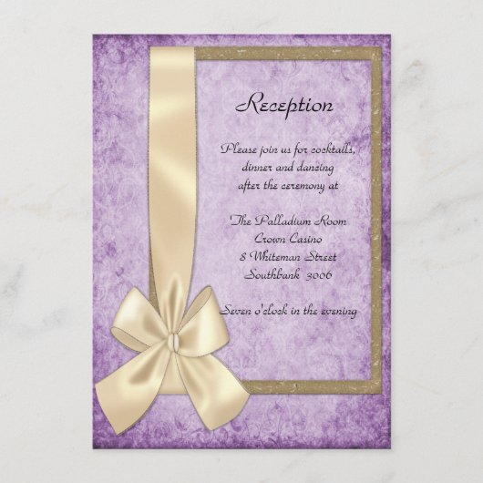 Rustieke Lavendel en hout bruiloft receptie Informatiekaartje (Voorkant)