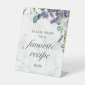 Rustieke Lavendel Eucalyptus Recept Kaarten hier Reclamebord Met Voetstuk (Voorkant)
