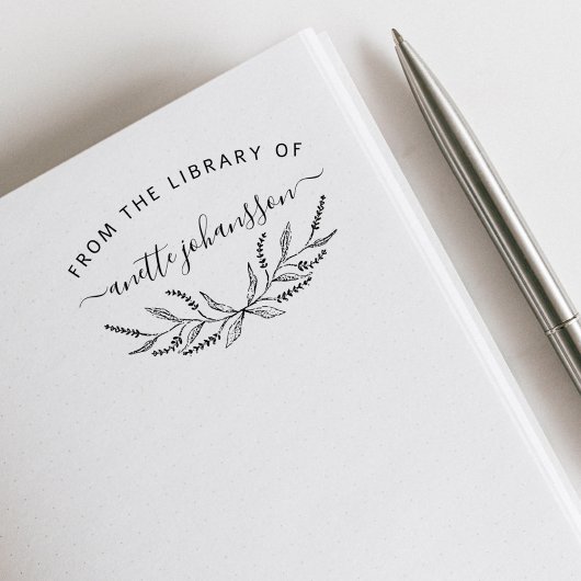 Rustieke Lavendel Handgeschreven aangepaste biblio Rubberstempel