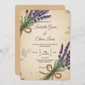 Rustieke Lavendel Huwelijksuitnodiging Kaart (Voorkant / Achterkant)