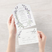 Rustieke Lavendel Maaltijd RSVP Modern Romantisch  All In One Uitnodiging (Afscheurbaar)