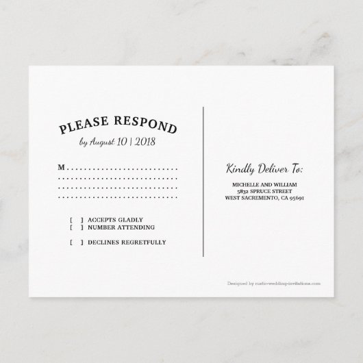 Rustieke Lavendel Mason Jar Lights Bruiloft RSVP Uitnodiging Briefkaart (Achterkant)