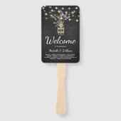 Rustieke Lavendel Mason Jar Trouwprogramma Handwaaier (Voorkant)